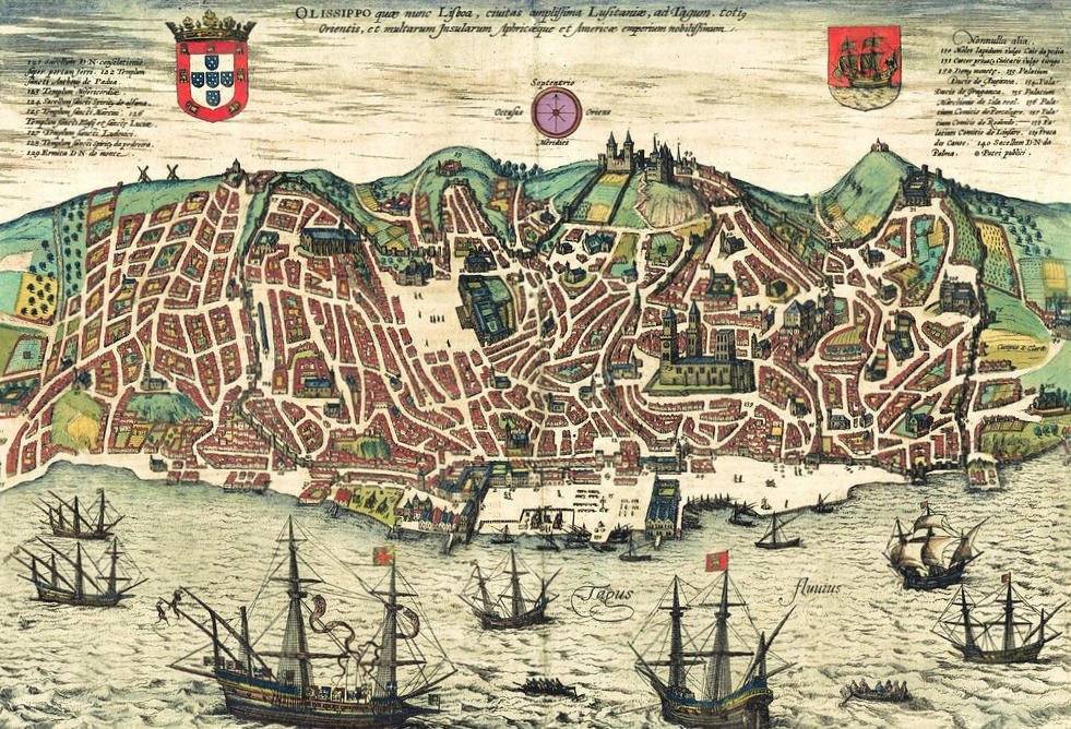 An ancient map of Lisbon